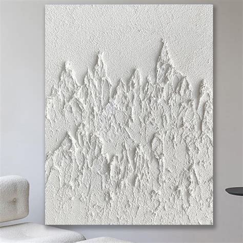 Large White Abstract Painting 3D White Textured Painting White - Etsy