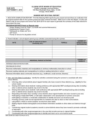 Fillable Online 92-04B FY15 Summer MEP Final Report Fax Email Print ...