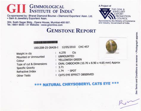 4.27-Carat Rare Honey Color Chrysoberyl Cat's Eye from Ceylon :: $1,775 ...