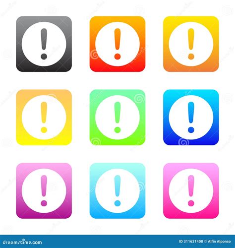 Vector Colorful Exclamation Mark Icons Stock Vector - Illustration of ...