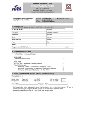 Fillable Online Registration and hotel reservation form others Fax ...