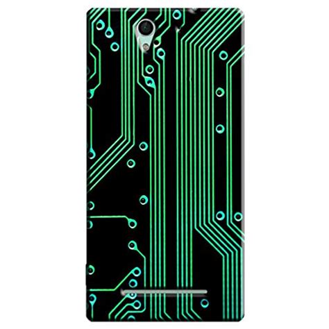 Electronic Green Circuit Back Cover for Sony Xperia C3 : Amazon.in ...