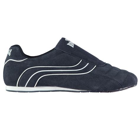 Buy Lonsdale Mens Benn Leather Trainers Low Top Sports Shoes Navy Suede ...