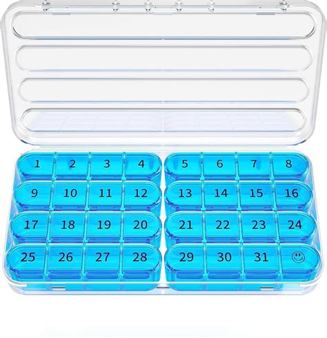 Amazon.com: Zoksi Monthly Pill Organizer 1 Times a Day, 30 Day Pill Box ...