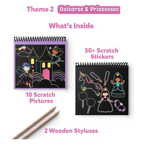Magic Scratch Art Book Combo with Unicorns & Animals | Skillmatics