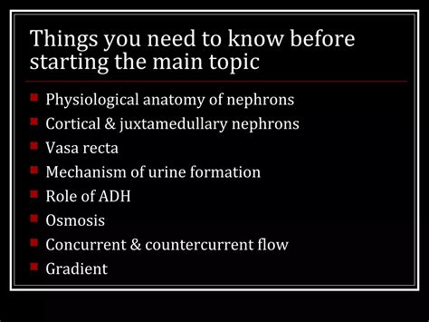MECHANISM OF CONCENTRATION OF URINE | PPT
