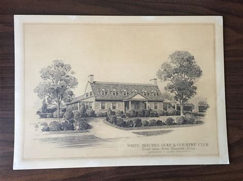 Original 1933 Architectural Drawing White Beeches Golf Country Club ...
