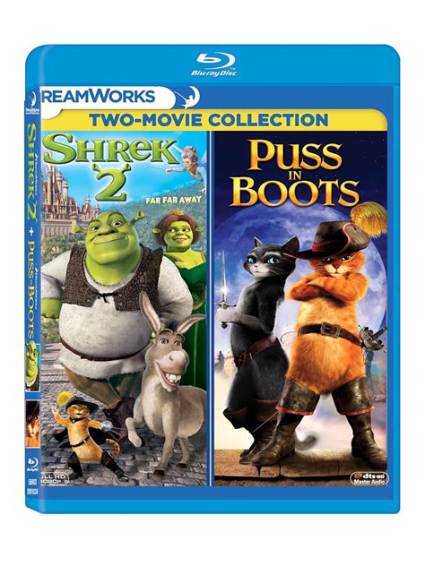 2 Animation Movies Collection: Shrek 2 + Puss in the Boots: Amazon.in ...