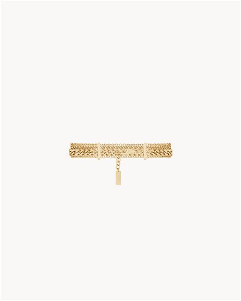 multi-chain bracelet in 18K yellow gold | Saint Laurent | YSL US