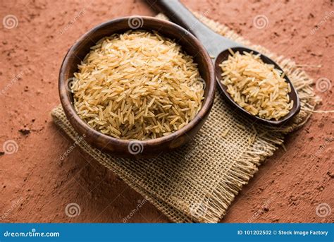 Raw brown basmati rice stock photo. Image of dinner - 101202502