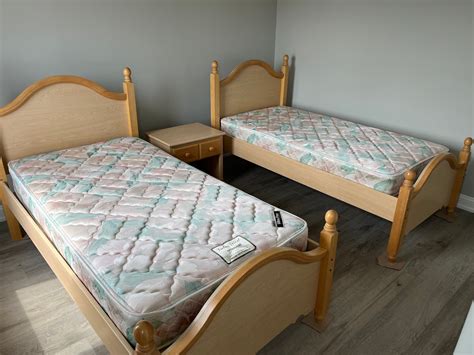Two, wooden, twin beds with mattress and bed stand - Ocean City, NJ Patch