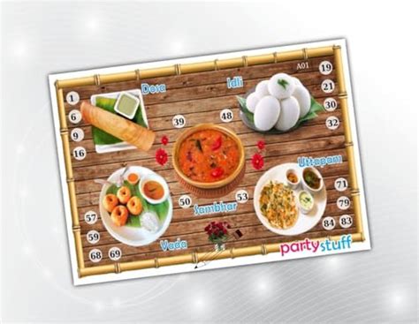 PartyStuff South India Theme Tambola Housie Tickets -South Indian Food ...