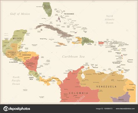 Mapas de Am rica Central y el Caribe - Mapa Grande Politica Detallada De America Central 1995 ...