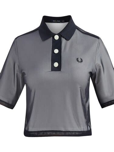 Buy Fred Perry Women Navy Mesh Overlay Polo Shirt for Women Online ...