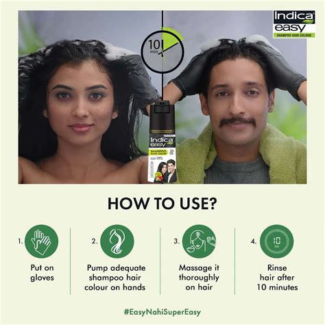 Indica Easy Do-It-Yourself Hair Color Shampoo Pump Pack (Natural Black ...