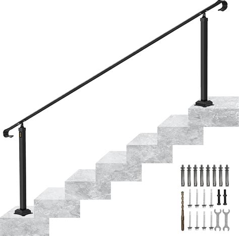 Buy VEVOR Handrails for Outdoor Steps, Fit 5 or 7 Steps Outdoor Stair ...