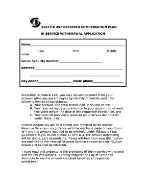 SEATTLE 457 DEFERRED COMPENSATION PLAN Doc Template | pdfFiller