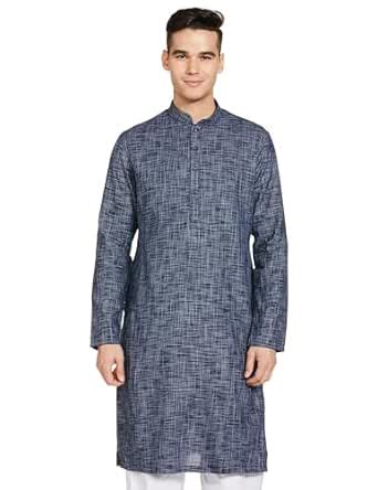 Buy Manthan Men's Kurta, Mandarin Collar Full Sleeves Ethnic Knee ...