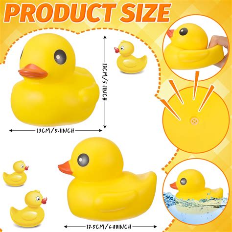 Snapklik.com : Honoson 6.89 Inch Giant Rubber Duck Big Rubber Duck Large Duckling Bath Toy