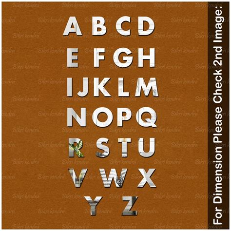 Bikri kendra Ind - Alphabet 26 Silver Stickers for Wall Acrylic Mirror ...