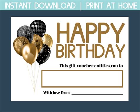 Blank Birthday Gift Certificate Template