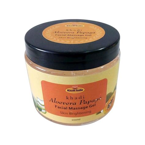 Khadi India Aloe Vera And Papaya Skin Brightening Massage Gel 200ml ...
