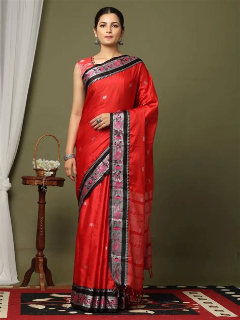 Buy Yevla Paithani Minakari Silk Saree | Vastranand
