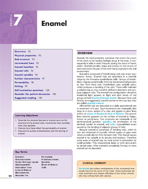 Chapter 7: Enamel in Oral Histology and Embryology (Course Code: EOHE 7 ...