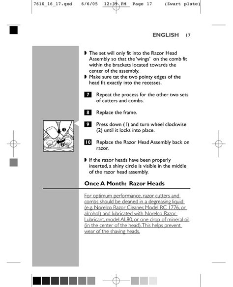 Once a Month Razor Heads | Philips 7610X, 7616X specification