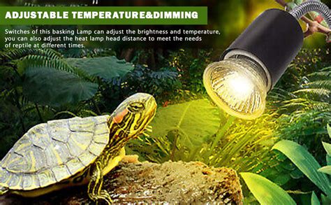 VAYINATO® 50W Black Reptile Heat Lamp with Adjustable Clip Holder, UVA ...