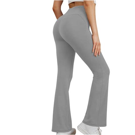 CheerKidz Flare Leggings for Women Elastic Waist Bell Bottom Running ...