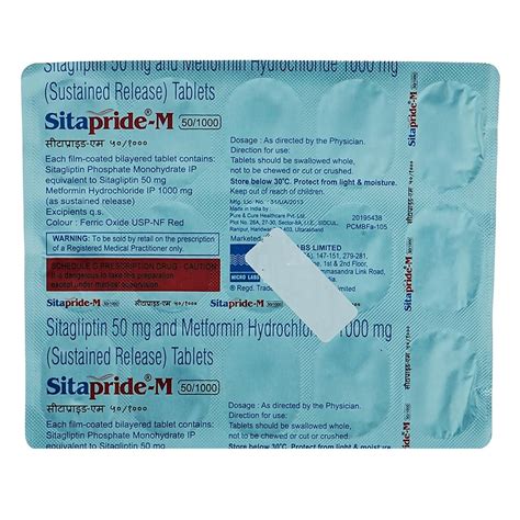 Sitapride M 50/1000 mg - Strip of 15 Tablets : Amazon.in: Health ...