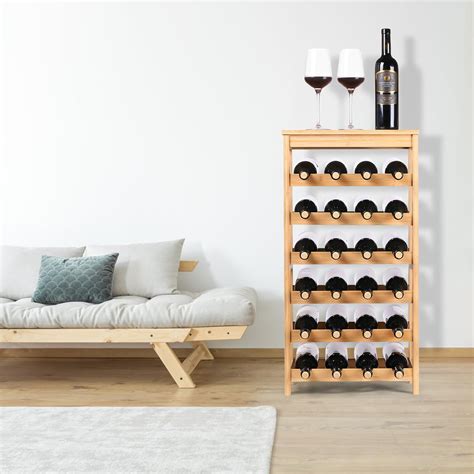 Ophelia & Co. 24 Bottles Wine Rack Freestanding Floor, Bamboo Wine ...