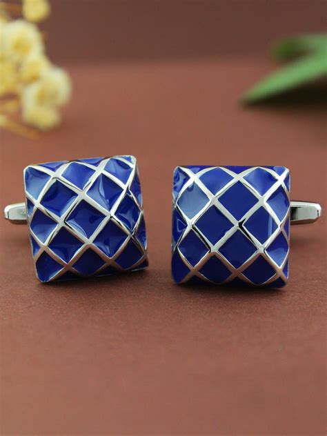 Buy Enamel Play Blue Cufflinks Online |Buy Cufflinks Online | Peluche.in