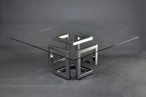 AAYAS INTERNATIONAL Stainless Steel Infinity Cube Center Coffee Table ...