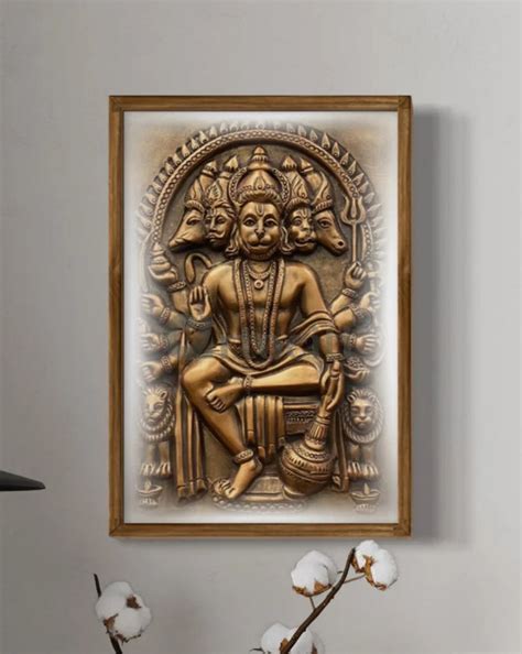 Buy Panchmukhi Hanuman 3D Relief Mural Wall Art in 3 sizes Online ...