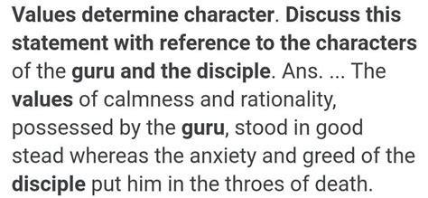 a) Values determine character. Discuss this statement with reference to ...