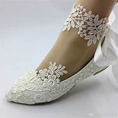 Custom Made Bridal Shoes Australia by Handmade White Lace Wedding Flat Shoes Flat Custom Made Bridal Shoes Australia