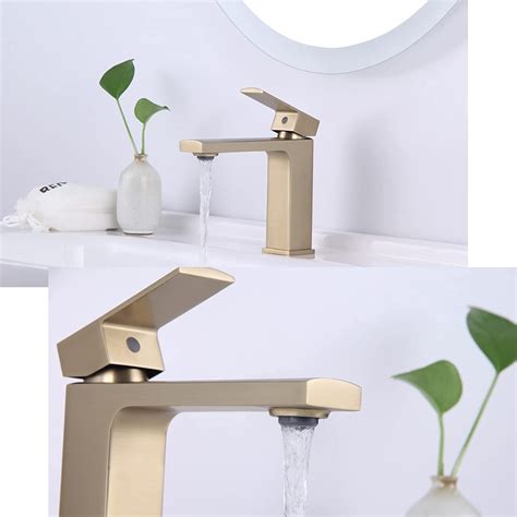 Buy Brushed Gold Bathroom Faucet, WOEN-FLOW Bathroom Faucet Brushed ...