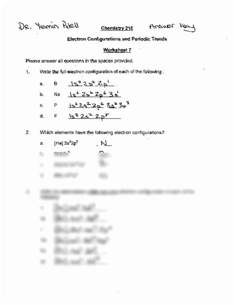 Image result for Electron Configuration Worksheet Answer Key