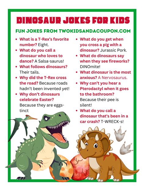 20 Dino-Riffic Dinosaur Jokes for Kids With Free Printable