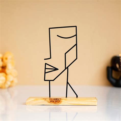 Men Face Metal Sculpture - The Next Decor
