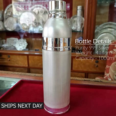 999 Silver Water Bottle, Drinking Water Silver Bottle, 1000ml Capacity ...