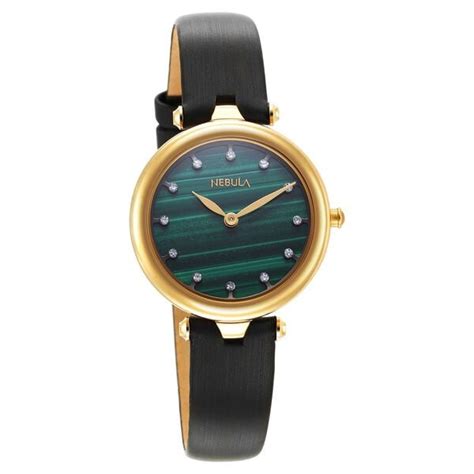 Buy Online Nebula Quartz Analog Green Dial 18 Karat Gold Strap Watch ...
