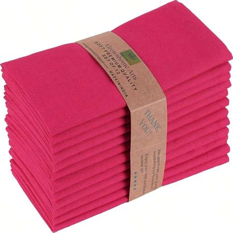 85% Cotton 15% Linen Dinner Cloth Set Of 12 Napkins For Everyday Use ...