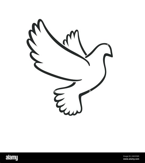 Flying Dove Silhouette Outline