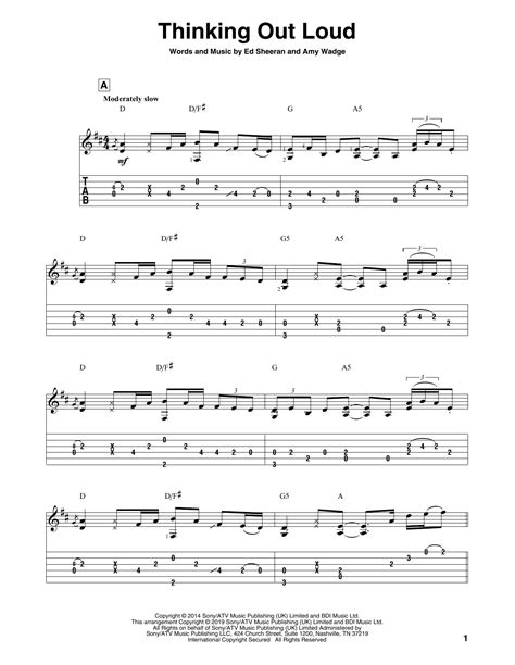 Thinking Out Loud Lyrics And Chords Guitar Ed Sheeran For Easy Guitar