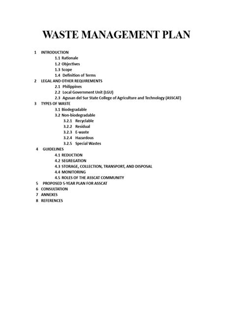 Image result for Waste Management Plan