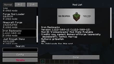 Iron Backpacks Mod 的图像结果