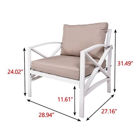 Mondawe 2 Stationary Conversation Chair with Off-white Cushioned Seat ...